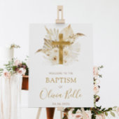 Boho Neutral Gedroogde Palmbloemdoop Welkom Poster