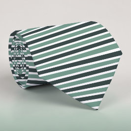 Boho Neutral Greens Colored Stripes Necktie Stropdas