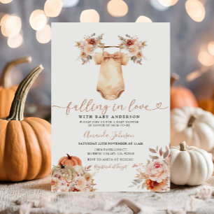 Boho Neutral Herfst Kleding Baby shower Uitnodigin Kaart