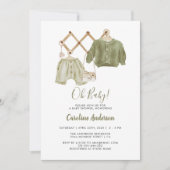 Boho Neutral Kleding Baby shower Kaart (Voorkant)