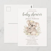Boho Neutral Koala Baby Shower Briefkaart (Voorkant / Achterkant)