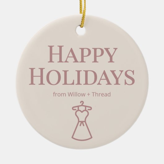 Boho Neutral Logo Ornament for Boutiques (Voorkant)