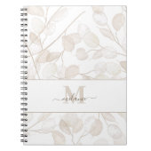 Boho Neutral Lunaria Custom Name Initiaal Notitieboek (Voorkant)