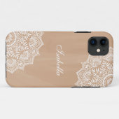 Boho Neutral Mandala Aangepaste Naam Case-Mate iPhone Case (Achterkant (horizontaal))