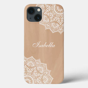 Boho Neutral Mandala Aangepaste Naam Case-Mate iPhone Case