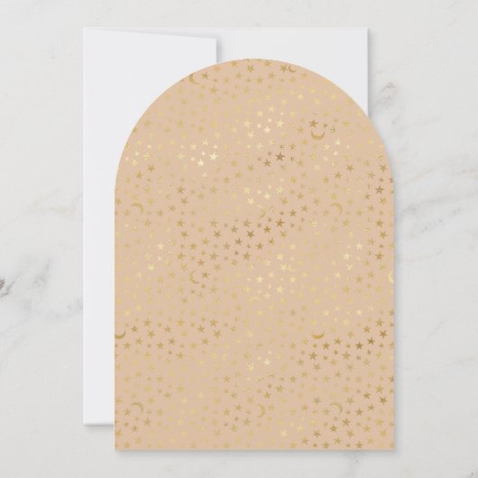 Boho Neutral Moon Teddy Bear Arch Baby shower Kaart (Achterkant)