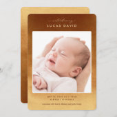 Boho Neutral Ombre Foto Geboortedatum Aankondiging (Voorkant / Achterkant)