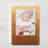 Boho Neutral Ombre Foto Geboortedatum Aankondiging (Achterkant)