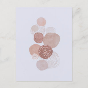 Boho Neutral Organic Shapes Art Post Kaart