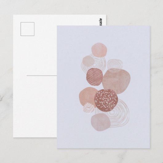 Boho Neutral Organic Shapes Art Post Kaart (Voorkant / Achterkant)