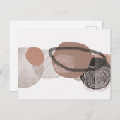 Boho Neutral Organic Shapes Art Post Kaart (Voorkant / Achterkant)