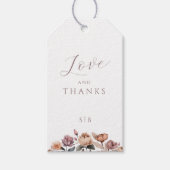 Boho Neutral Paarse Bloemen Trouwcadeau Label Cadeaulabel (Voorkant)