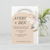 Boho Neutral Pampas Grass Baby shower Uitnodiging (Staand voorkant)