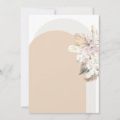 Boho Neutral Pampas Grass Baby shower Uitnodiging (Achterkant)