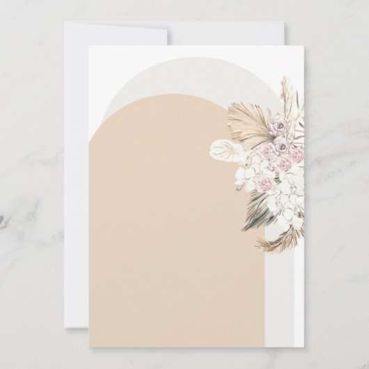 Boho Neutral Pampas Grass Baby shower Uitnodiging (Achterkant)