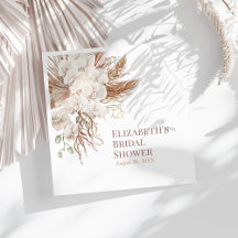 Boho Neutral Pampas Grass Vrijgezellenfeest servet