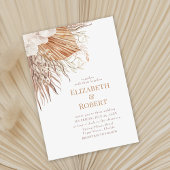 Boho Neutral Pampas Tuin Huwelijksuitnodiging Kaart