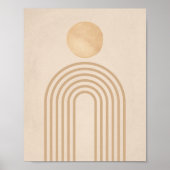 Boho Neutral Perzik Terracotta Sun Rainbow Poster (Voorkant)