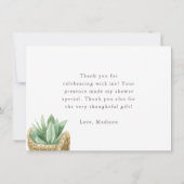 Boho Neutral Plant Baby shower dank u Bedankkaart (Achterkant)