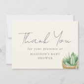 Boho Neutral Plant Baby shower dank u Bedankkaart (Voorkant)