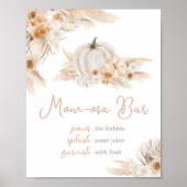 Boho Neutral Pompoen Baby shower Moeder Osa Bar Poster (Voorkant)