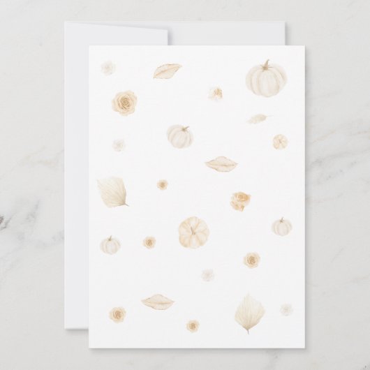 Boho Neutral Pumpkin Baby shower Kaart (Achterkant)