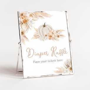 Boho Neutral Pumpkin Baby shower Luierloof Poster