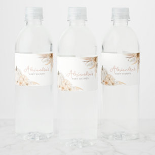 Boho Neutral Pumpkin Baby shower Waterfles Etiket