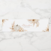 Boho Neutral Pumpkin Baby shower Waterfles Etiket (Enkel label)