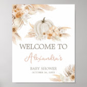 Boho Neutral Pumpkin Baby shower Welkom Poster (Voorkant)
