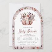 Boho Neutral Pumpkin Floral Arch Baby shower Kaart (Voorkant)