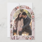 Boho Neutral Pumpkin Floral Arch Vrijgezellenfeest Kaart (Achterkant)