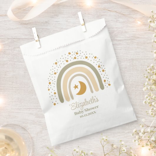 Boho Neutral Rainbow Baby shower Bedankzakje (Geknipt)