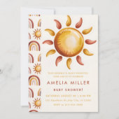Boho Neutral Rainbow Baby Shower Kaart (Voorkant)