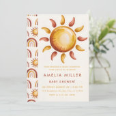Boho Neutral Rainbow Baby Shower Kaart (Staand voorkant)