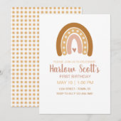 Boho Neutral Rainbow Birthday Kaart (Voorkant / Achterkant)