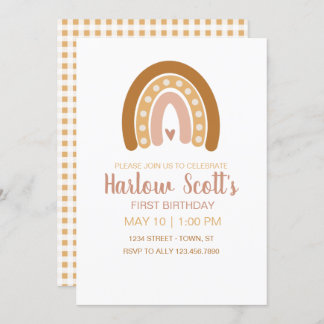 Boho Neutral Rainbow Birthday Kaart