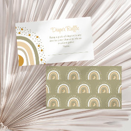 Boho Neutral Rainbow Diaper Raffle Enclosure Kaart