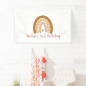 Boho Neutral Rainbow Gepersonaliseerd Spandoek (Insitu)