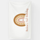 Boho Neutral Rainbow Gepersonaliseerd Spandoek (Verticaal)