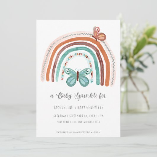 Boho Neutral Rainbow Terracotta Blauwgroen Sun But Kaart (Staand voorkant)