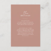 Boho Neutral Roos | Simple Wedding Guest Details Informatiekaartje (Voorkant)