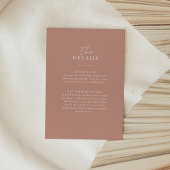 Boho Neutral Roos | Simple Wedding Guest Details Informatiekaartje