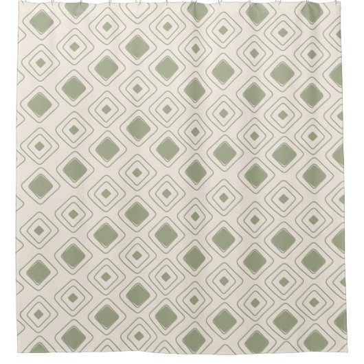 Boho Neutral Sage Tribal Geometrisch Azteeks Patro Douchegordijn (Voorkant)