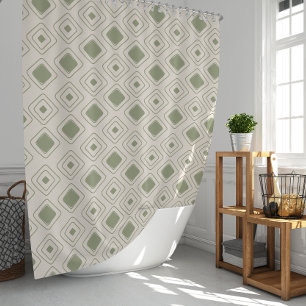 Boho Neutral Sage Tribal Geometrisch Azteeks Patro Douchegordijn