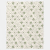 Boho Neutral Sage Tribal Geometrisch Azteeks Patro Fleece Deken (Voorkant)