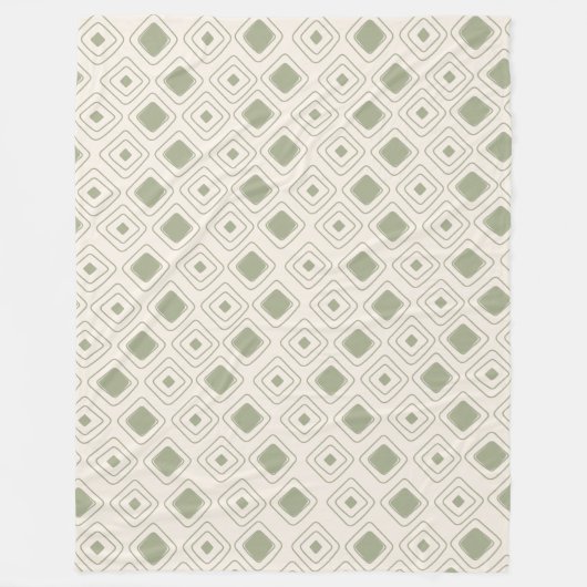 Boho Neutral Sage Tribal Geometrisch Azteeks Patro Fleece Deken (Voorkant)