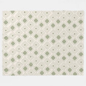 Boho Neutral Sage Tribal Geometrisch Azteeks Patro Fleece Deken (Voorkant (Horizontaal))
