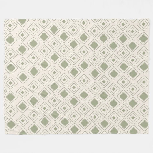 Boho Neutral Sage Tribal Geometrisch Azteeks Patro Fleece Deken (Voorkant (Horizontaal))