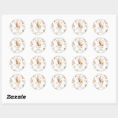 Boho Neutral Schattigee Dinosaurus Baby shower Ronde Sticker (Vel)